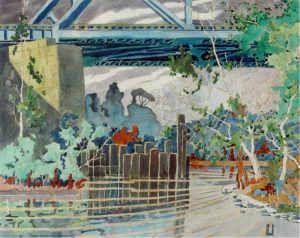 James McLaren (Jim) Nicoll: RAILWAY BRIDGE (BOWNESS, ALTA)
