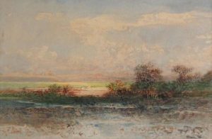 Otto Reinhold Jacobi: RIVER WITH DISTANT MOUNTAINS