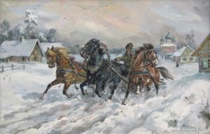 Edward Pierzynski: WINTER SCENE WITH TROIKA
