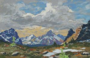 Horace Champagne: PEAKS FROM LEFT TO RIGHT (ODORAY, MT. STEPHEN, CATHEDRAL & WIWAXY)