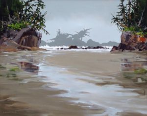 Allan Dunfield: BEHIND THE SURF (CRYSTAL COVE NEAR TOFINO)