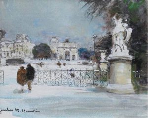 Jules Rene Herve: JARDIN DES TUILERIES (PARIS), WINTER
