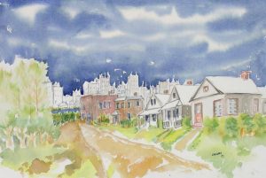 Janet Mitchell: INNER CITY STREET ALONG THE BOW RIVER
