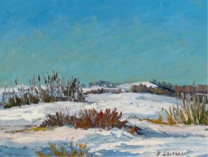 Ernest Luthi: WINTER IN THE TOUCHWOOD HILLS, VIEW FROM MY WINDOW