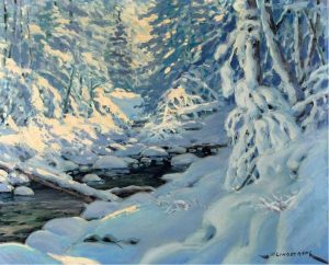 Matt Lindstrom: WINTER RIVER AND WITH SNOW-LADEN TREES