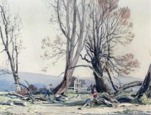 Alfred Crocker Leighton: THE WOOD CUTTER, CRESCENT, B.C.