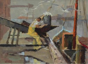 Hilton MacDonald Hassell: UNLOADING FISH, GLOUCESTER