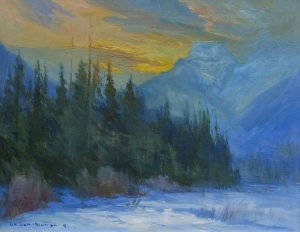 Orestes Nicholas (Rick) Grandmaison: FEB. SUNSET OVER BOURGEAU NR BANFF