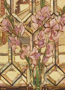William (Bill) Duma: FLOWERS BY A STAINED GLASS WINDOW