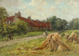 Hector Chalmers: FIGURES ON A COUNTRY LANE, HARVEST TIME