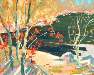 Arthur George Lloy: LAKE DAM AND AUTUMN LEAVES, WILLIAMS LAKE