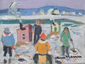 Henri Leopold Masson: PECHEURS SUR GLACE