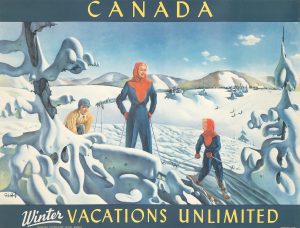 Vintage Canadian Travel Poster: WINTER VACATIONS UNLIMITED
