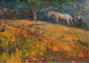 Orestes Nicholas (Rick) Grandmaison: HORSES GRAZING