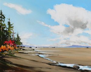 Allan Dunfield: BEACH HARMONY (LOOKING NORTH TOWARD DENMAN ISLAND FROM QUALICUM BEACH)