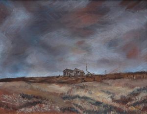 Neil Patterson: PRAIRIE LANDSCAPE, BARN UNDER DARK SKY