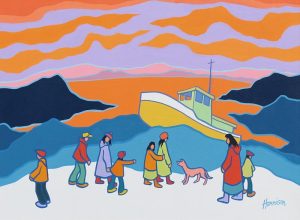 Ted Harrison: STRANDED BOAT