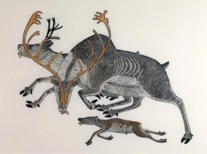 Kananginak Pootoogook: FLEEING CARIBOU