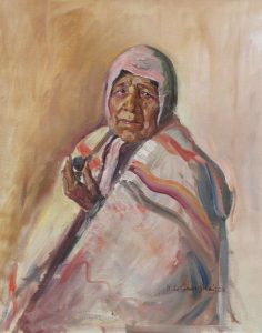 Nicholas de Grandmaison: PEIGAN WOMAN SMOKING A PIPE