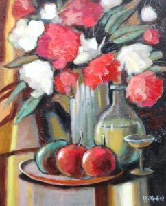 Jean-Guy Desrosiers: DEUX POMMES, UNE COUPE, DES FLEURS