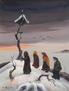Joze Peternelj-Mausar: PEASANTS ON A SNOWY HILL