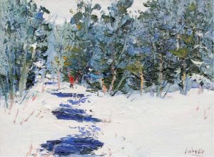 Fernand Labelle: FIGURE ON A FOREST PATH, WINTER