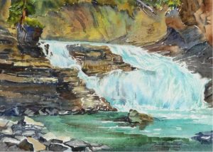 Jeanette McClelland-Brookes: DEEP CANYON FALLS, JOHNSON CANYON, BANFF NATIONAL PARK