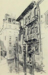 Robert Lenard: VENETIAN CANAL | WOMEN STROLLING IN A VILLAGE SQUARE
