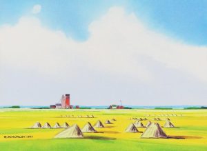 Robert Newton Hurley: STOOKS OUTSIDE OF TOWN