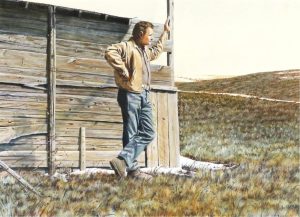 Leonard James (Len) Gibbs: SELF PORTRAIT BY THE BARN