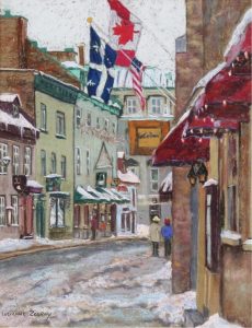 Lucienne Boucher Zegray: MORNING STROLL, RUE ST. LOUIS, QUEBEC