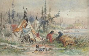 Frederick Arthur Verner: INDIAN ENCAMPMENT ON THE SHORE OF A LAKE