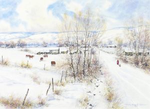 Harold Demont Olsen: WINTER EVENING, LIBERTY, UTAH
