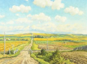 Ernest Luthi: ROAD SCENE IN THE ROLLING HILLS N. E. OF BENGOUGH