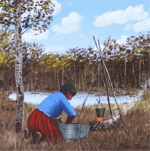 Allen Sapp: WASHING CLOTHES OUTSIDE