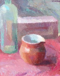 Susan Elkins: STILL LIFE WITH POMEGRANATES  |  STILL LIFE WITH PITCHER AND BOTTLE