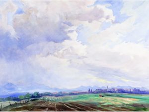 Orestes (Rick) Nicholas Grandmaison: UNTITLED (FARMLAND IN THE FOOTHILLS)