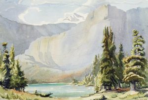 Margaret Dorothy Shelton: UNTITLED (MOUNTAINS AND LAKE)