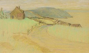 Clarence Alphonse Gagnon: UNTITLED (LANDSCAPE WITH FARMHOUSE-BAIE ST. PAUL)