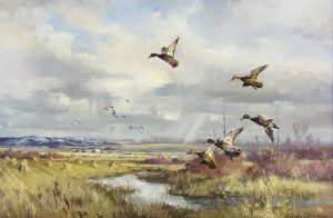 George Browne: UNTITLED; MALLARDS TAKING FLIGHT
