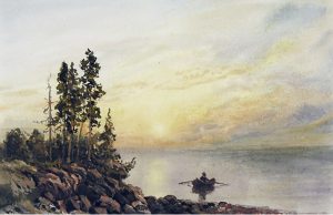 Arthur Philemon Coleman: CANOEIST AT SUNSET