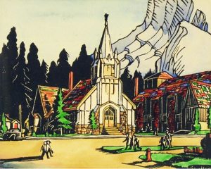 Margaret Dorothy Shelton: UNTITLED (CHURCH IN THE ROCKIES)