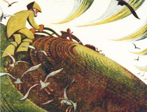 Sybil Andrews: PLOUGHING PASTURE