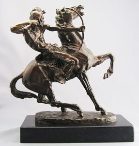 John Barney Weaver: UNTITLED; INDIAN ON HORSEBACK