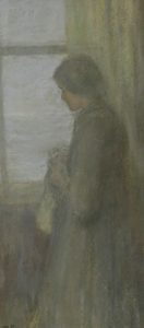 Charles-Ernest de Belle: UNTITLED (KNITTING BY THE WINDOW)