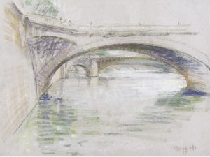Joseph Francis Plaskett: UNTITLED; ARCHED BRIDGES OVER A CANAL