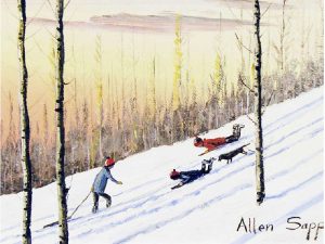 Allen Sapp: LIL’ DOG CAME WITH THE KIDS SLEDDING