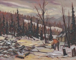 Claude Langevin: NEIGE SUR LE CAMP (PARC DE LA VERENDRYE, LAURENTIDES)