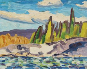 Arthur George Lloy: WHITE CAPS AGAINST ROCKY SHORE
