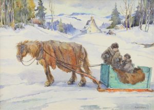 Paul Archibald Caron: WINTER IN THE LAURENTIANS (TWO MEN HAVING A DISCUSSION)